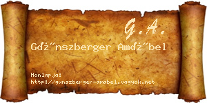 Günszberger Amábel névjegykártya